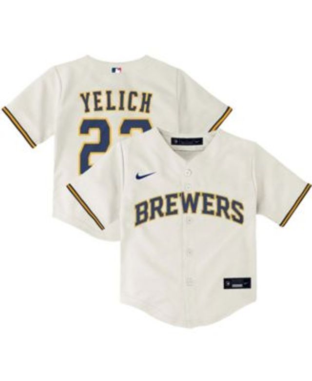  Nike Christian Yelich Milwaukee Brewers MLB Boys Youth 8-20  Cream Ivory Alternate Player Jersey (Youth Small 8) : Sports & Outdoors