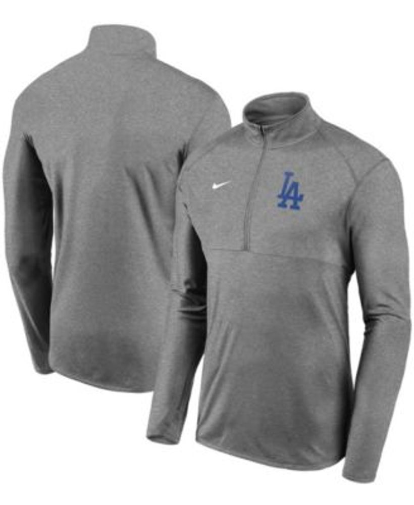 Nike Men's Gray Los Angeles Dodgers Team Logo Element Performance Half-Zip  Pullover Jacket