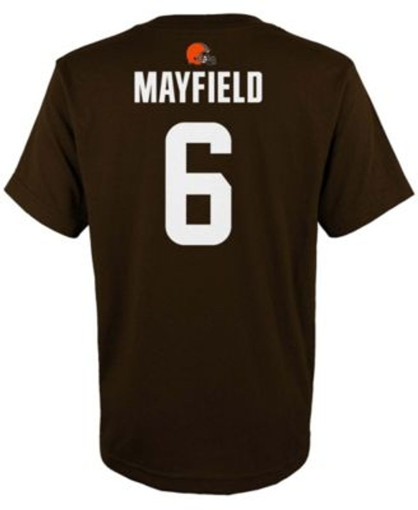 Outerstuff Youth Baker Mayfield Orange Cleveland Browns Mainliner Player Name & Number Long Sleeve T-Shirt