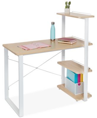 Home Office Computer Desk with Shelves