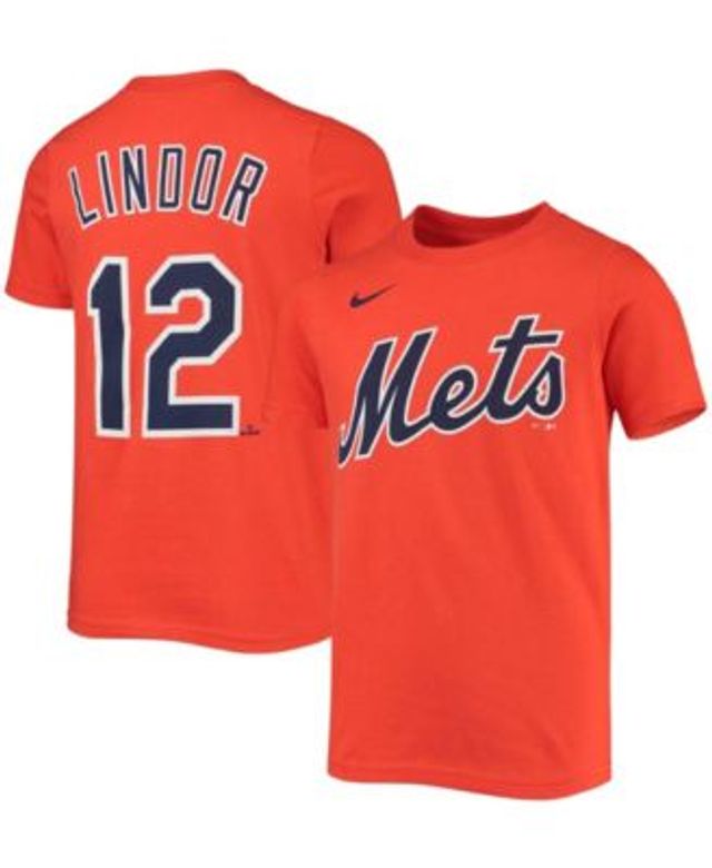 Francisco Lindor New York Mets baseball boys Nike black shirt size