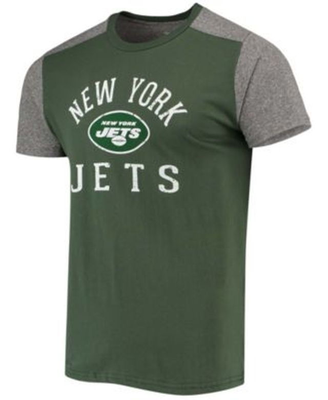 Men's Majestic Threads Kelly Green/Heathered Gray New York Jets Gridiron  Classics Field Goal Slub T-Shirt