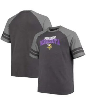 Men's Heathered Gray/Black New Orleans Saints Big & Tall Raglan