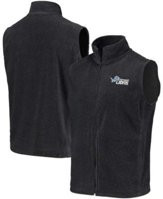 Men's Gray Detroit Lions Houston Fleece Full-Zip Vest