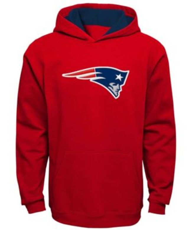 Team Apparel Youth England Patriots Fan Gear Prime Pullover Hoodie- Red,  Medium