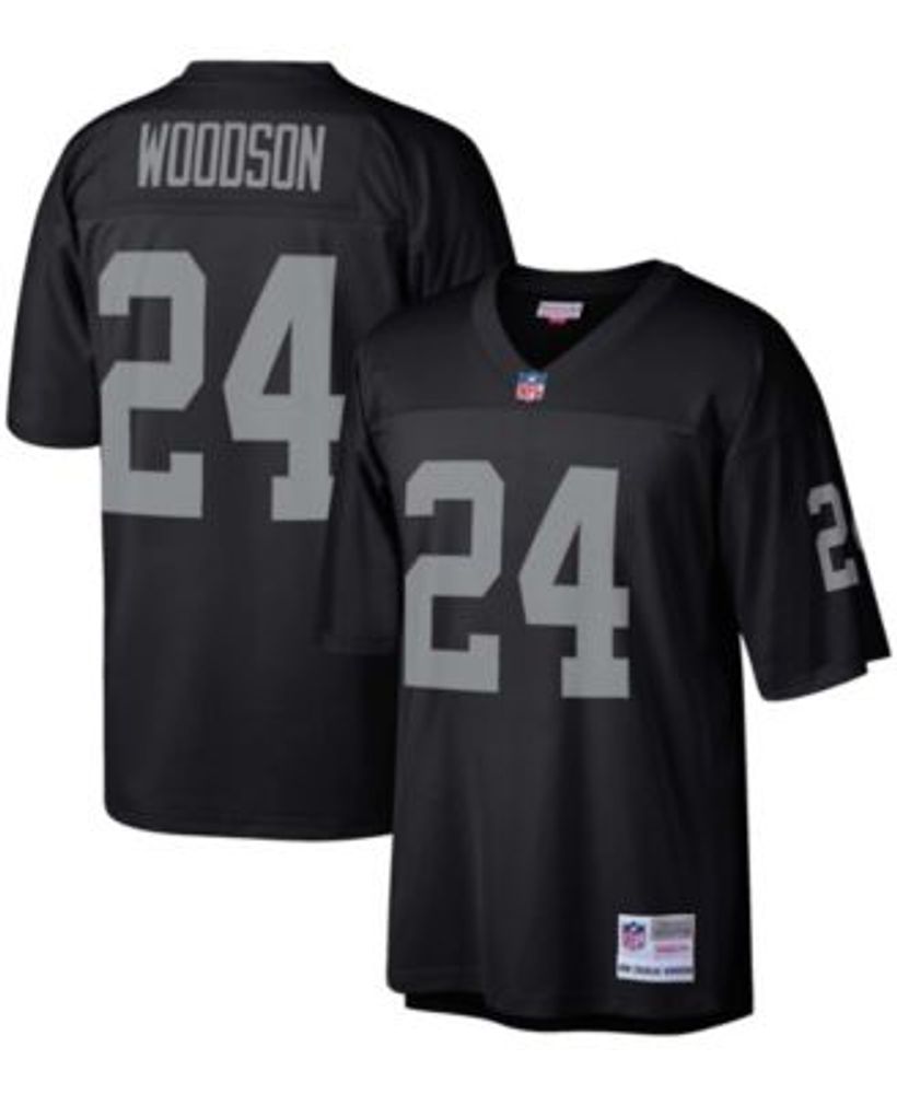 Youth Mitchell & Ness Charles Woodson Black/Silver Las Vegas Raiders Split Legacy Jersey Size: Large