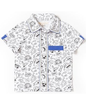 Toddler Boys Printed Button-Up Shirt