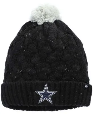 Men's New Era Black Dallas Cowboys Fresh Cuffed Knit Hat with Pom