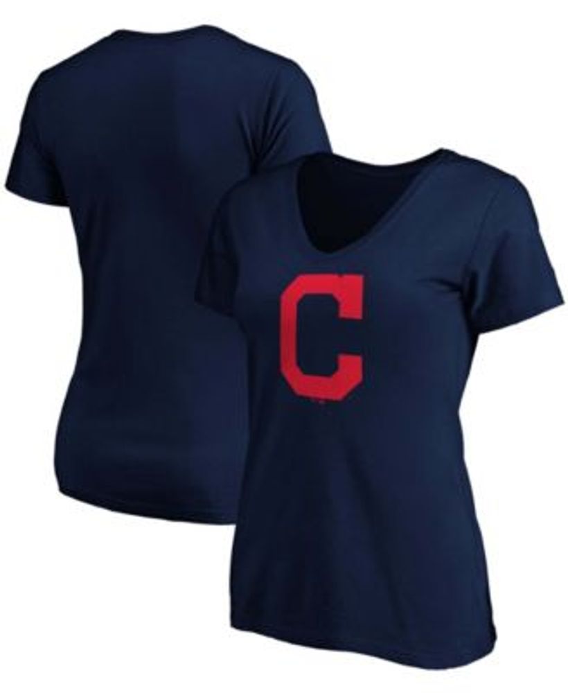 Cleveland Indians Women's Oversized Spirit Jersey V-Neck T-Shirt - Navy