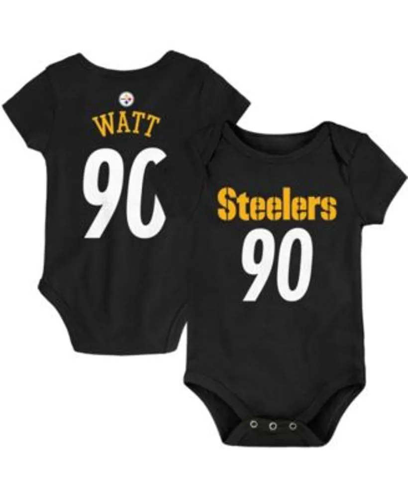 Women's T.J. Watt White/Black Pittsburgh Steelers Plus Size Name