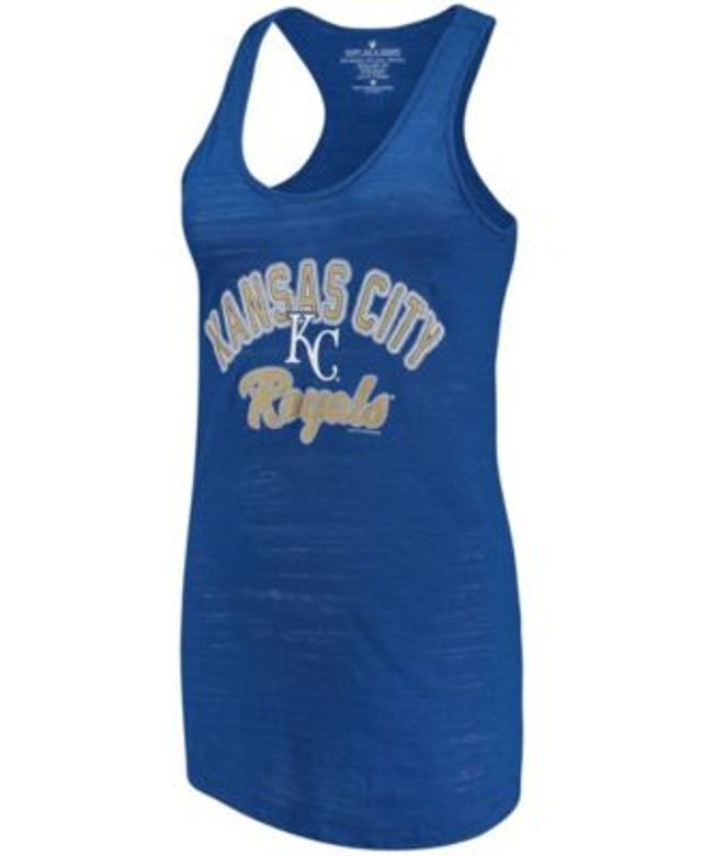 Soft as a Grape Women's Soft as a Grape Royal Texas Rangers Plus Swing for  the Fences Racerback Tank Top