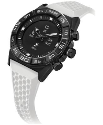 Men's CZ Smart Hybrid HR White Strap Smart Watch 44mm