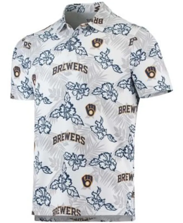 Men's Reyn Spooner White Milwaukee Brewers Americana Button-Up Shirt Size: Large