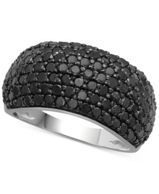 Black Diamond Pavé Cluster Ring (2 ct. t.w.) in Sterling Silver