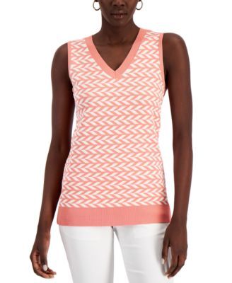 Charter Club Stripe Trim Sweater Vest 