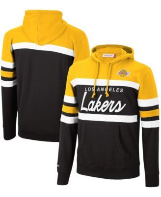 Nike Men's Los Angeles Lakers Yellow Courtside Fleece Pullover Hoodie, Medium