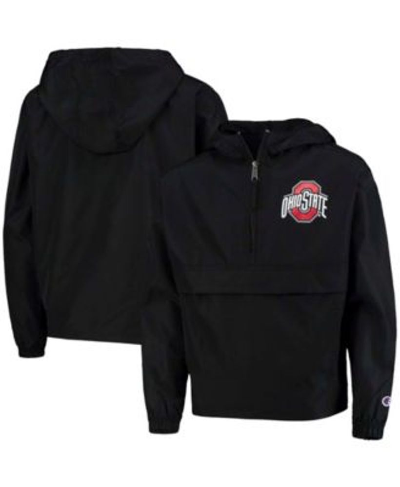 Youth Black Ohio State Buckeyes Pack and Go Quarter-Zip Windbreaker Jacket