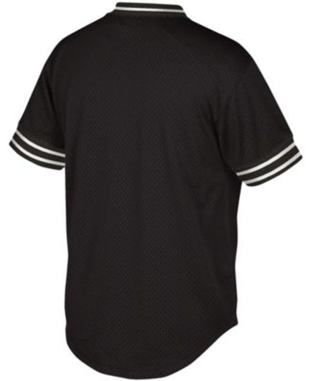 Men's Starter Black/Red Chicago Blackhawks Cross Check Jersey V-Neck Long Sleeve T-Shirt Size: Large