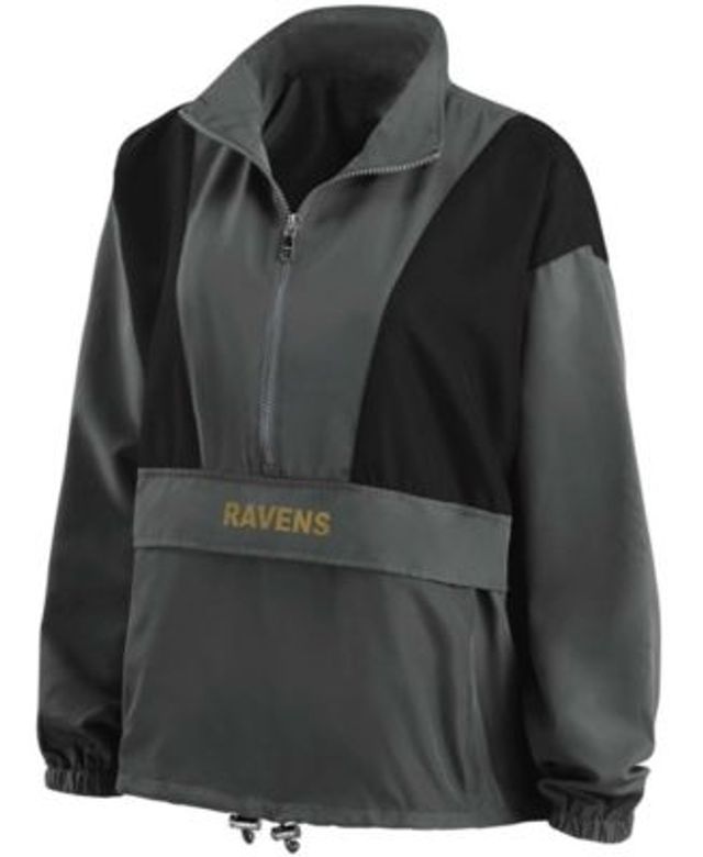 Women's WEAR by Erin Andrews Charcoal Denver Broncos Popover Packable  Half-Zip Jacket