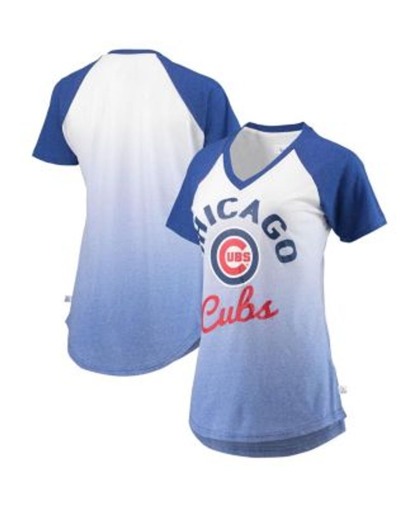 womens chicago cubs black graphic v neck tee shirt top M