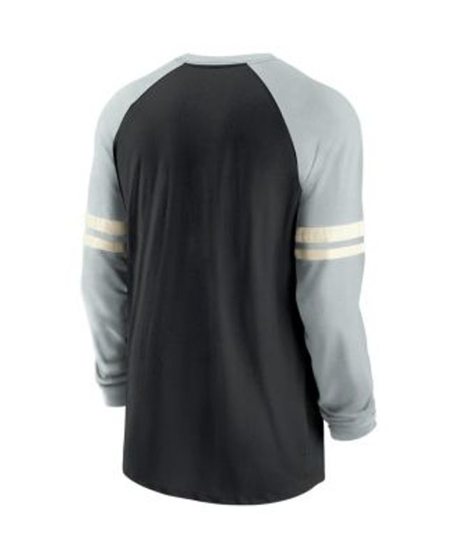 Las Vegas Raiders Starter Cross-Check V-Neck Long Sleeve T-Shirt - Silver