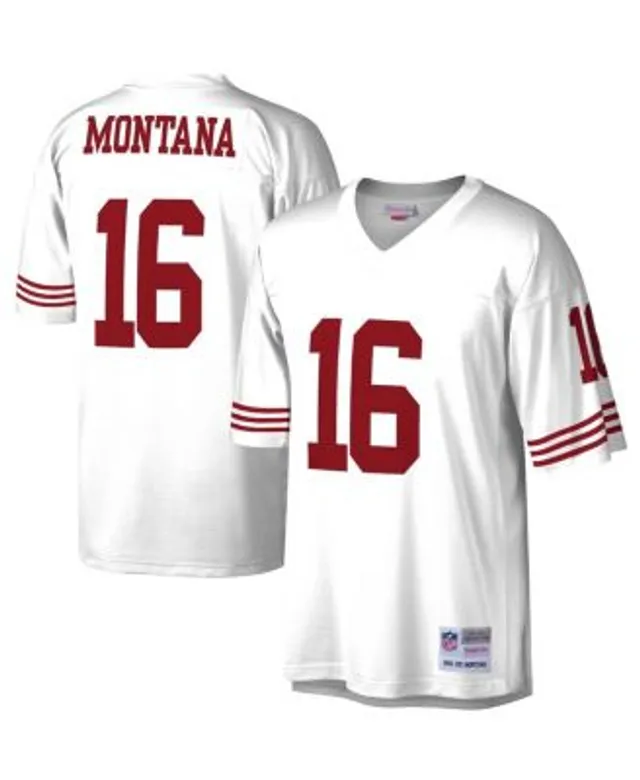 Men's Mitchell & Ness Joe Montana Black San Francisco 49ers Retired Player  Name & Number Mesh Top