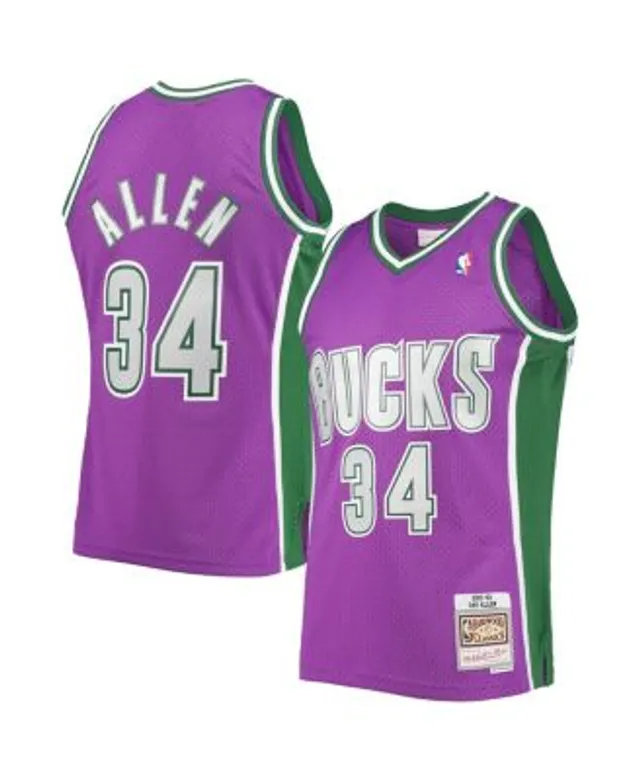 Mitchell & Ness Ray Allen White Milwaukee Bucks 1996 Doodle Swingman Jersey