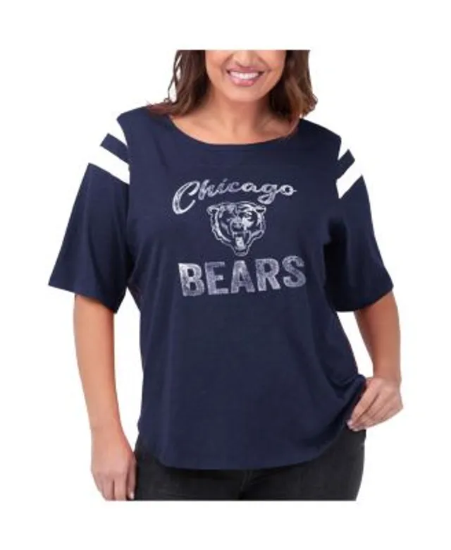 Touch Women's Heathered Gray, Navy Chicago Bears Extra Point Half-Sleeve T- shirt