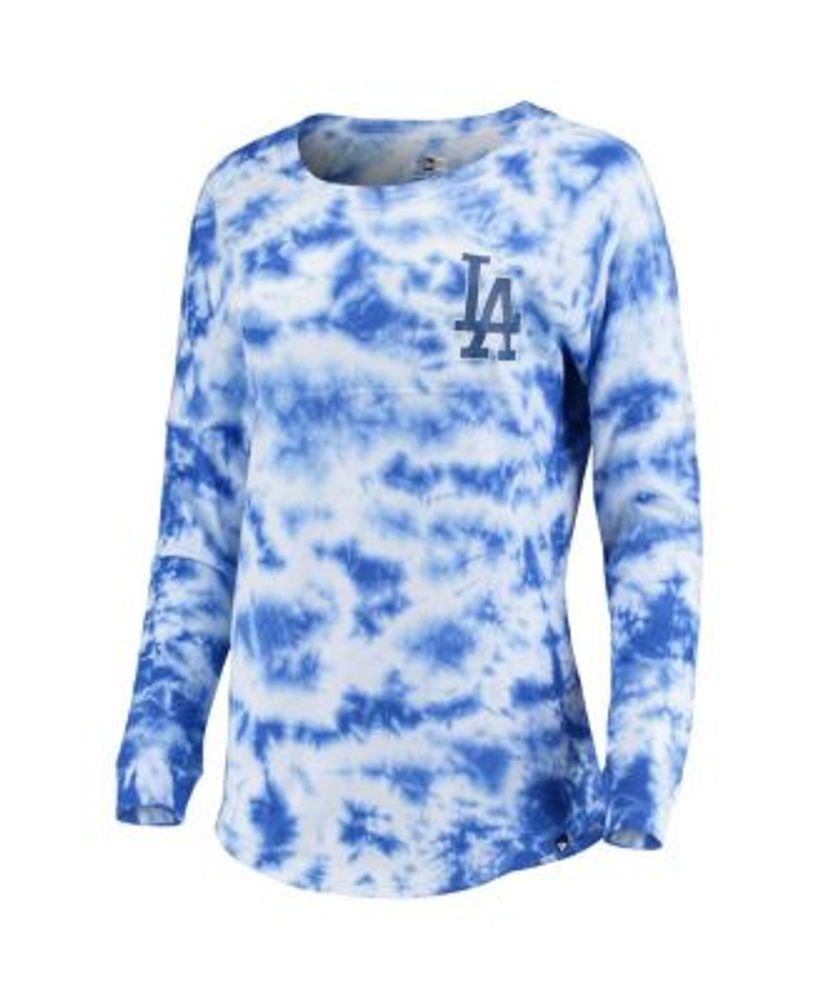 New Era Royal Chicago Cubs Tie-Dye Cropped Long Sleeve T-Shirt