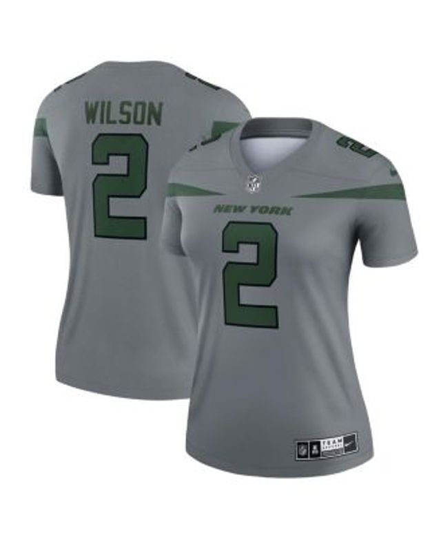 Men's Nike Zach Wilson Gray New York Jets Inverted Legend Jersey