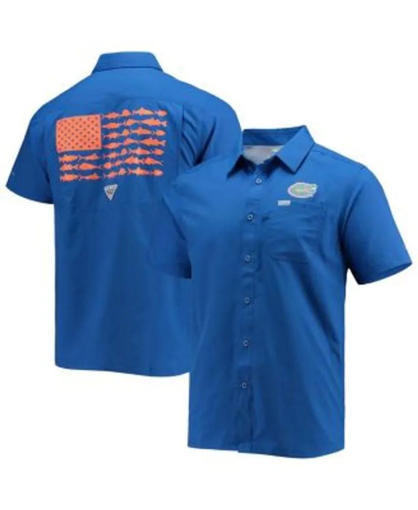 Men's Columbia PFG Royal Florida Gators Slack Tide Camp Button-Up Shirt