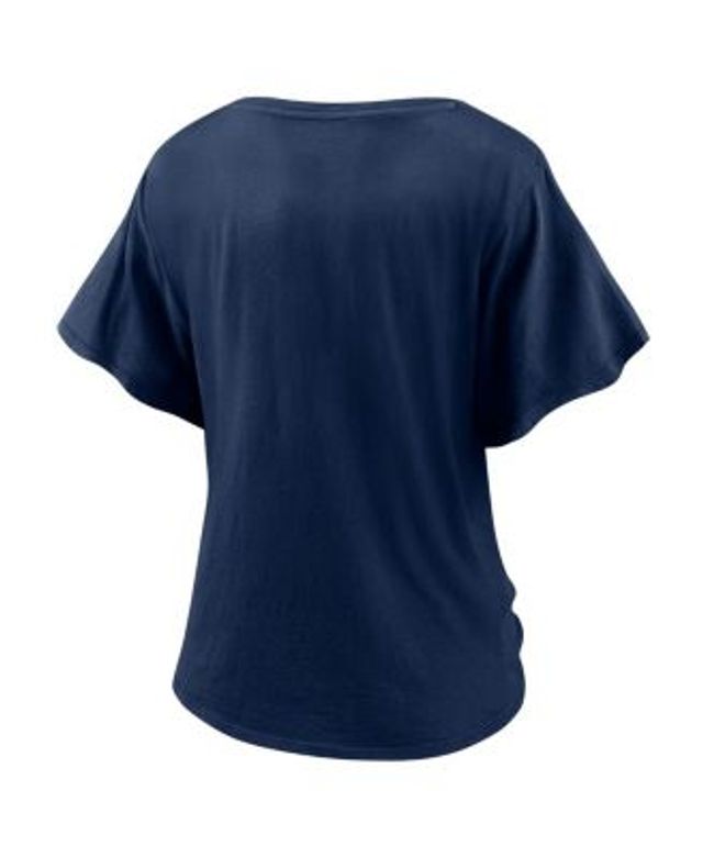 Boston Red Sox New Era Women's Slub Jersey Scoop Neck Side Tie T-Shirt - Navy