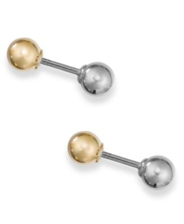 Macy's 14K Gold Flat Ball Stud Earrings