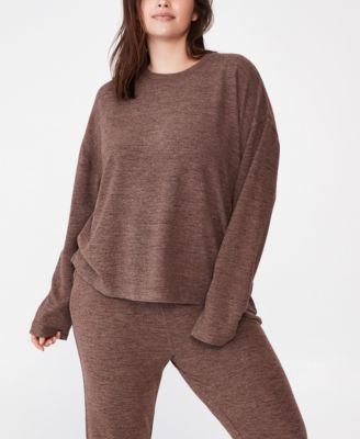 Trendy Plus Supersoft Long Sleeve Relaxed Crew Sweater