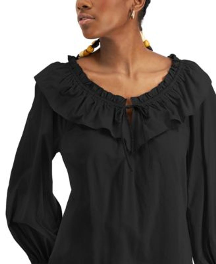 Women's Cotton Ruffled Blouse, Created for Macy's