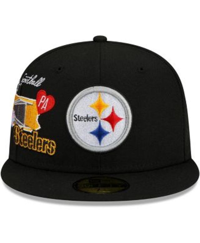 Men's New Era White Pittsburgh Steelers Omaha Low Profile 59FIFTY Fitted Hat