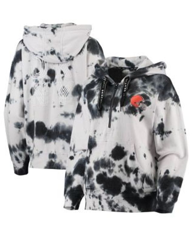 DKNY Women's White, Black Pittsburgh Steelers Dakota Oversized Tie-Dye  Half-Zip Hoodie