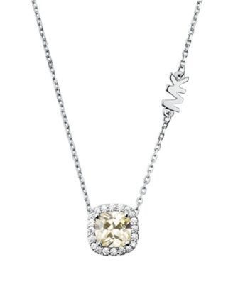 Women's Cushion Halo Pendant with Cubic Zirconia Clear Stones
