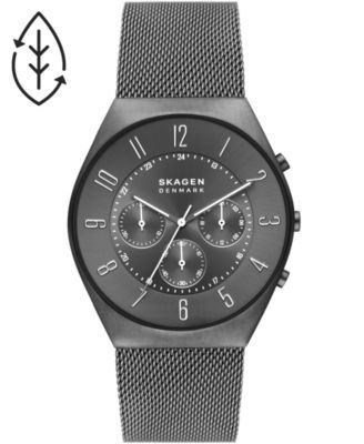 Men's Grenen Charcoal Stainless Steel Mesh Chronograph Watch, 42mm