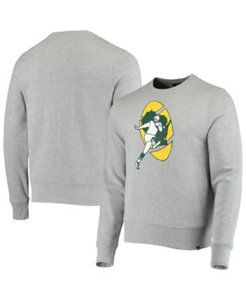 Men's Green Bay Packers '47 Heather Gray Gridiron Lace-Up Pullover