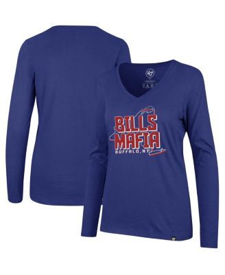 Women's Junk Food Royal Buffalo Bills Half-Sleeve Mock Neck T-Shirt