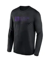 Men's Nike Gray/Black Colorado Rockies Game Authentic Collection  Performance Raglan Long Sleeve T-Shirt