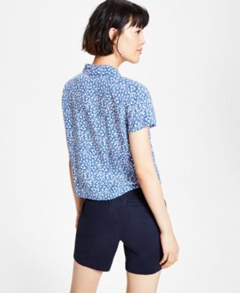 Women's Floral-Print Button-Down Shirt