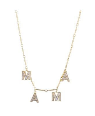 Genuine Mother of Pearl Inlay Mama Necklace