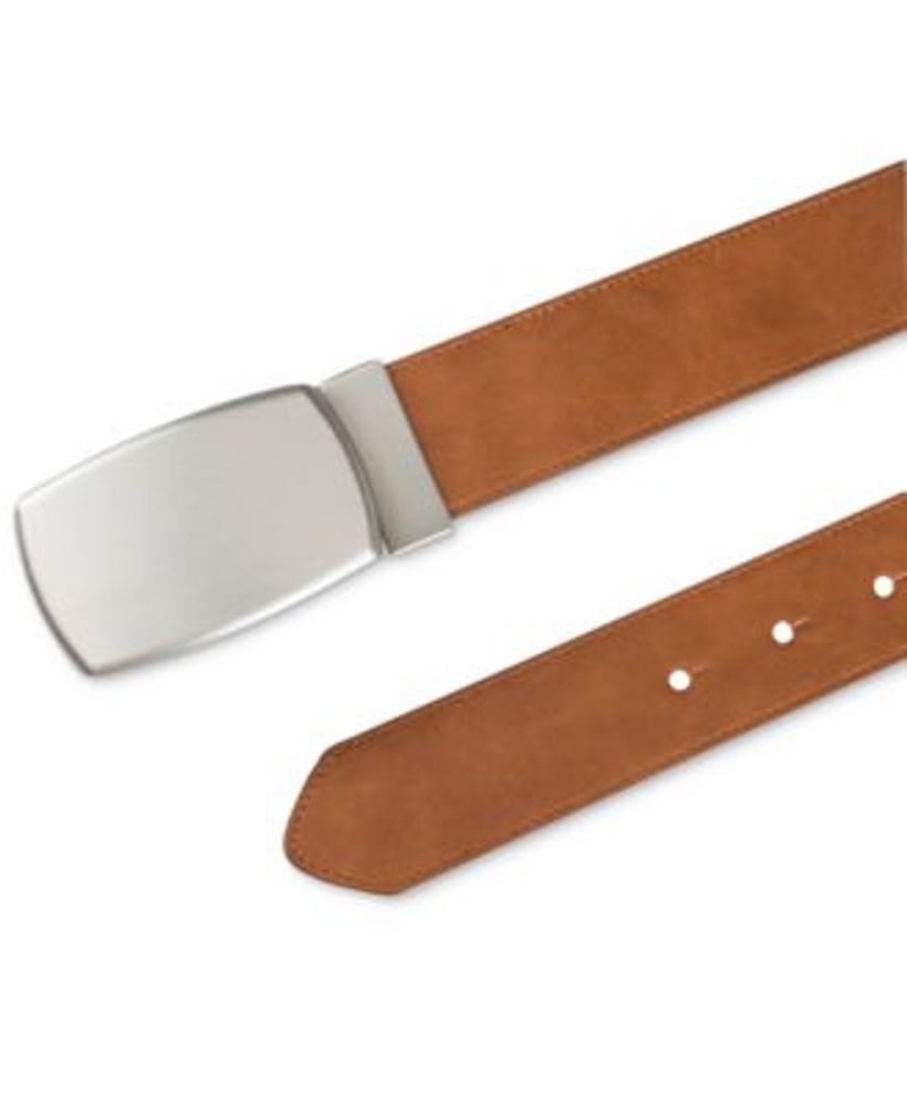 Men's Plaque Buckle Belt, Created for Macy's