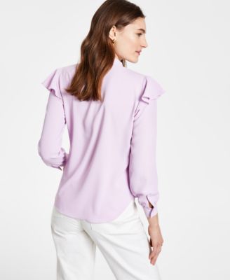 Bow-Neck Ruffled-Shoulder Blouse, Created for Macy's