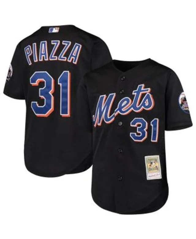 Youth Mitchell & Ness Mike Piazza Black New York Mets Cooperstown  Collection Mesh Batting Practice Jersey 