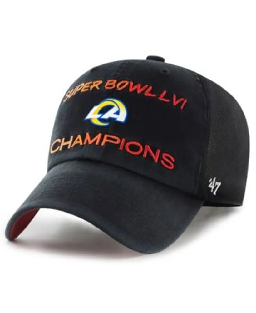 47 Brand Men's '47 Black Los Angeles Rams Super Bowl LVI Champions Scene  Trucker Clean Up Adjustable Hat