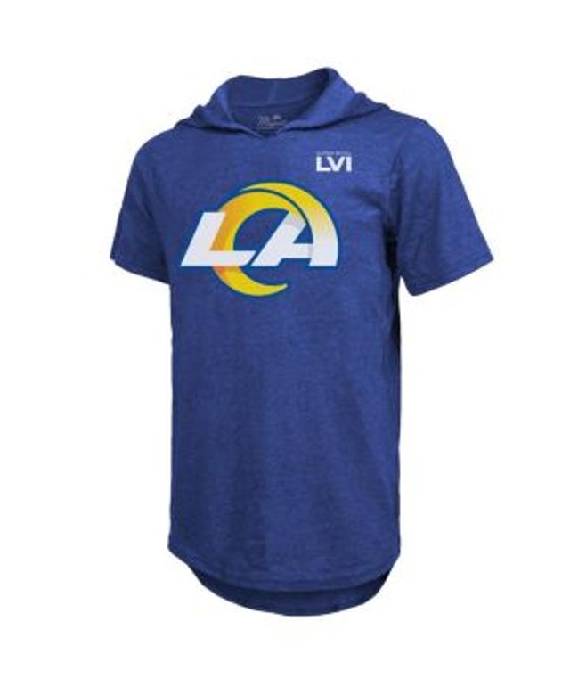 Men's Majestic Threads Royal Los Angeles Rams 2-Time Super Bowl Champions Softhand Long Sleeve Hoodie T-Shirt Size: Small