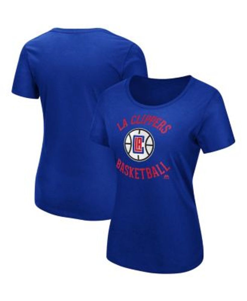 Women's Royal/White La Clippers Team V-Neck T-Shirt Size: Medium